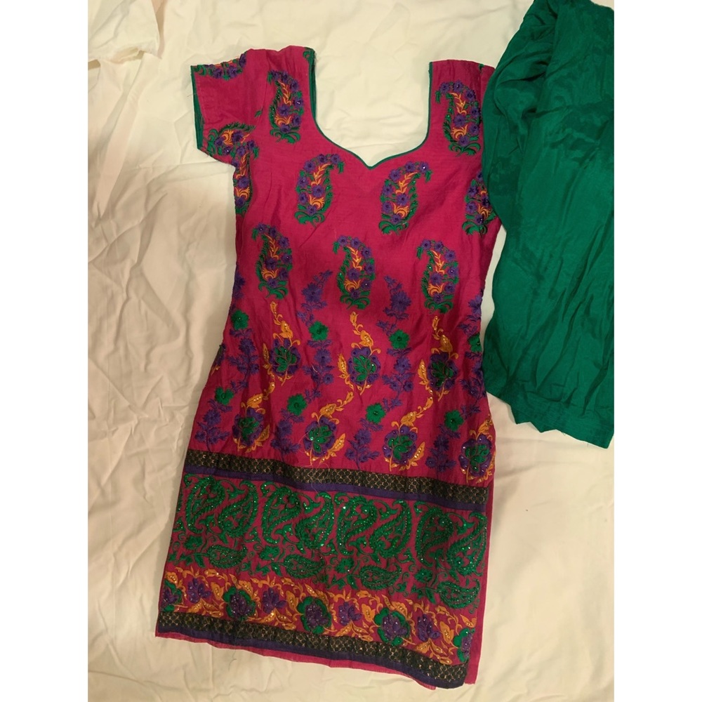 Pink & Green Indian dress